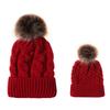 Winter Warm Women Knitted Crochet Wool Hat Hair Ball Earmuffs Caps Infant Toddler Kid Cute Hairball Beanie Cap