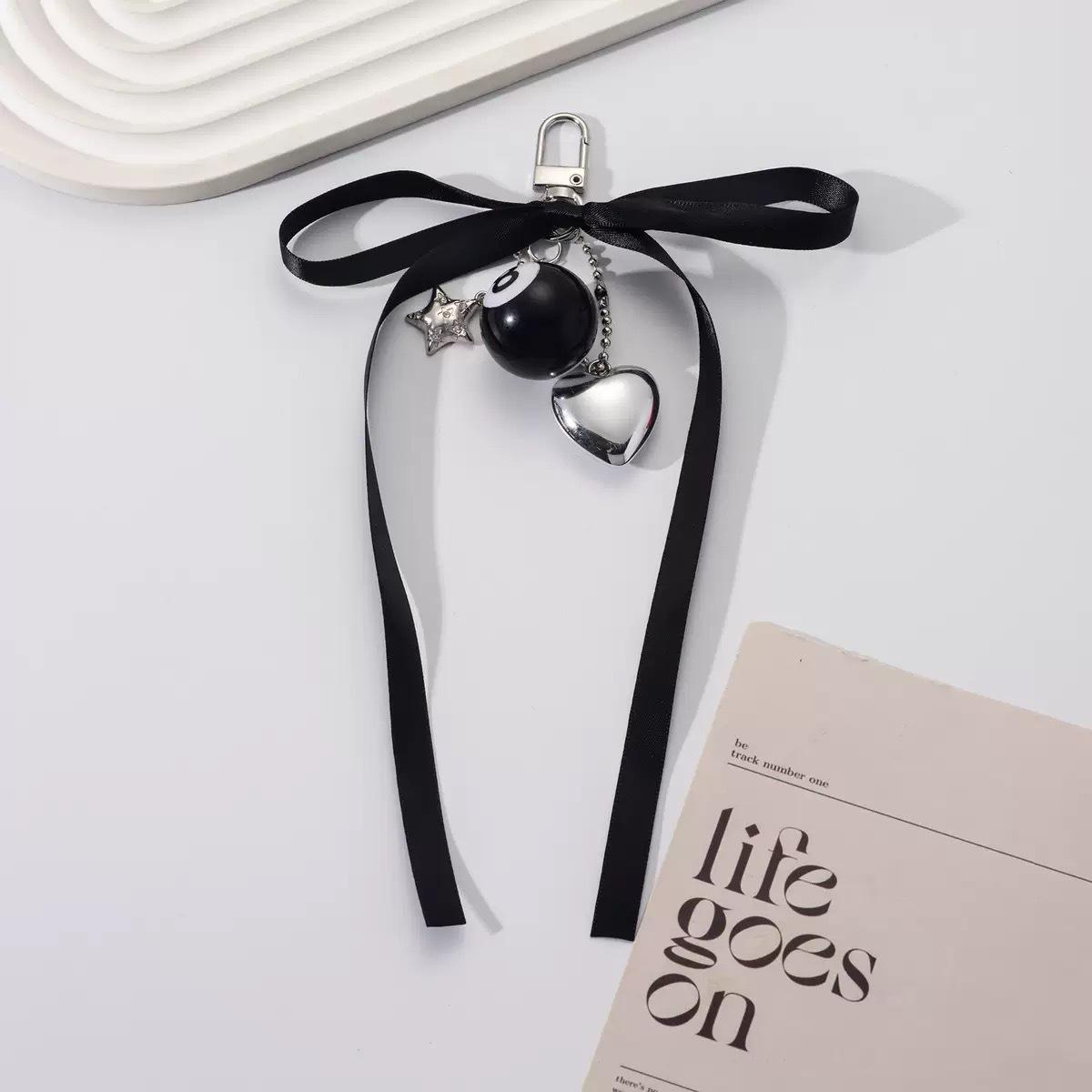 Ключница-брелок в стиле Y2K с леопардовым принтом, бусинами, сердцем и бантом