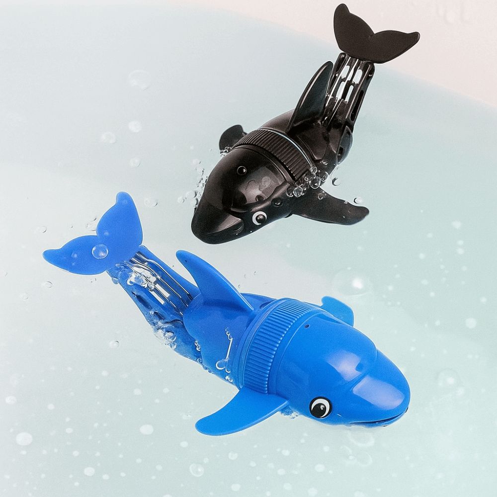 Rolling Motion Electric Dolphin Toy Cartoon Design Water Playing Toy Bath Toy Kids Birthday