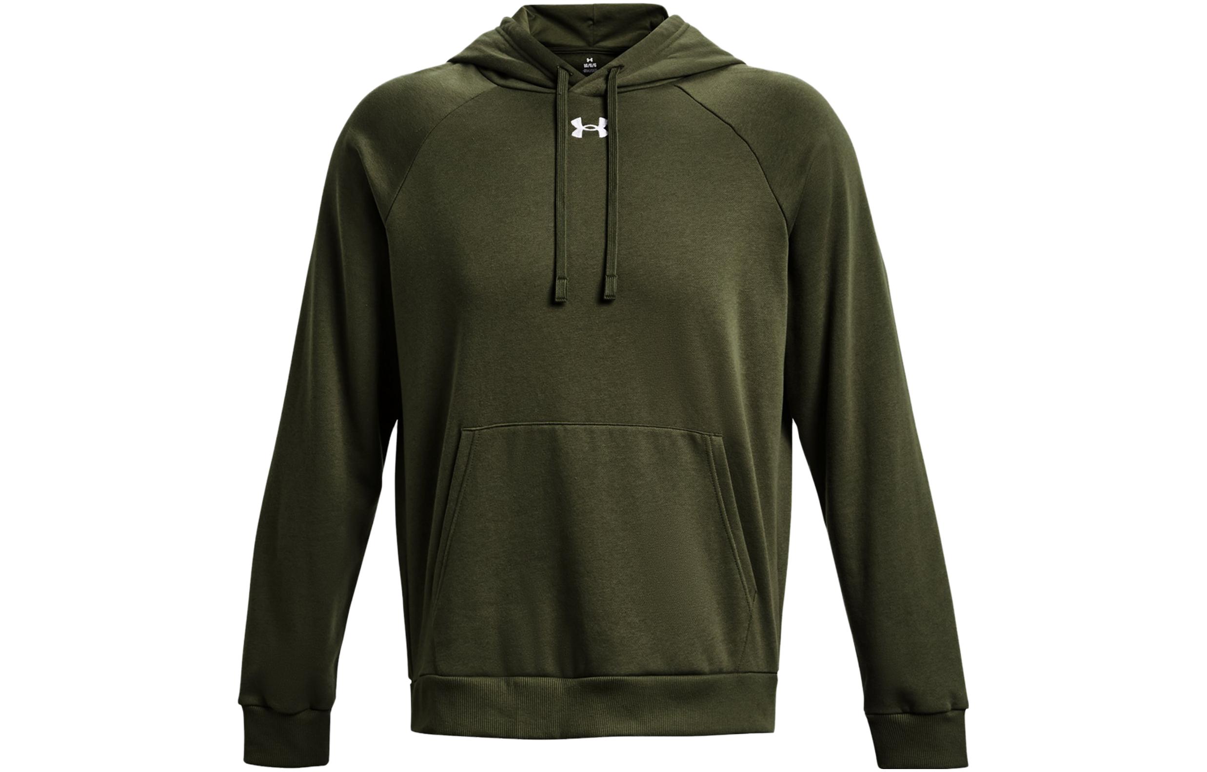 Under Armour Rival Fleece Sweatshirts Men s Green Hooded Moderate Regular 1379757-390 L