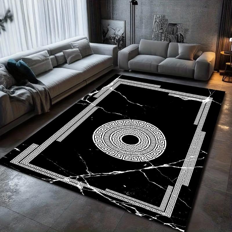 Modern Chinese Area Rug Traditional Geometric Pattern Home Decor Carpet Soft Non-slip Floor Mat for Living Room Bedroom