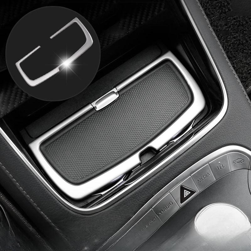 Car Styling Center Console Water Cup Holder Frame Sticker For Mercedes Benz S Class W222 2014-18 Interior Decals