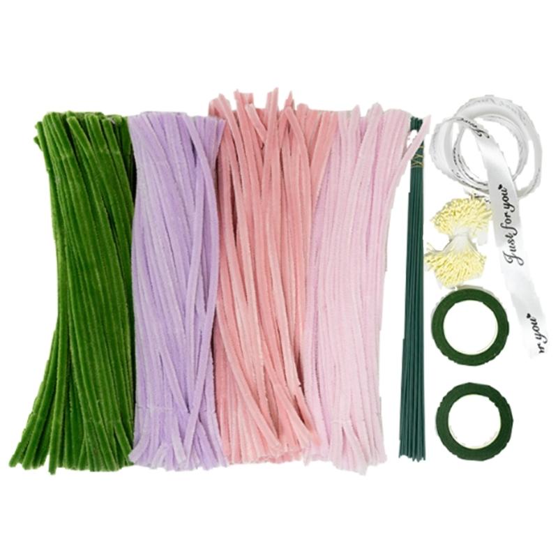 

Bendable Floral Stem Wire Tulips Bouquets Set For Creative Arrangements Decorative Flowers Wedding Table Centerpiece розовый/фиолетовый