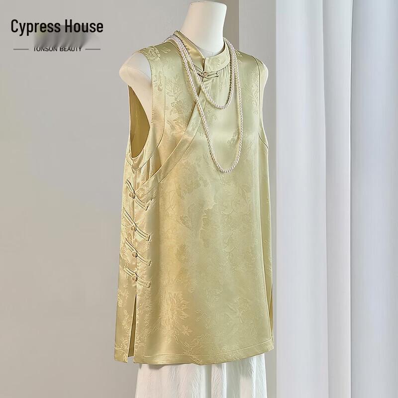 Women s New Chinese Style Stand-up Collar Shirt L жёлтый