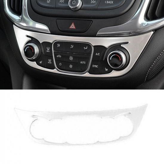 For Chevrolet Equinox 2018-21 Silver Steel Console AC Switch Control Cover Trim