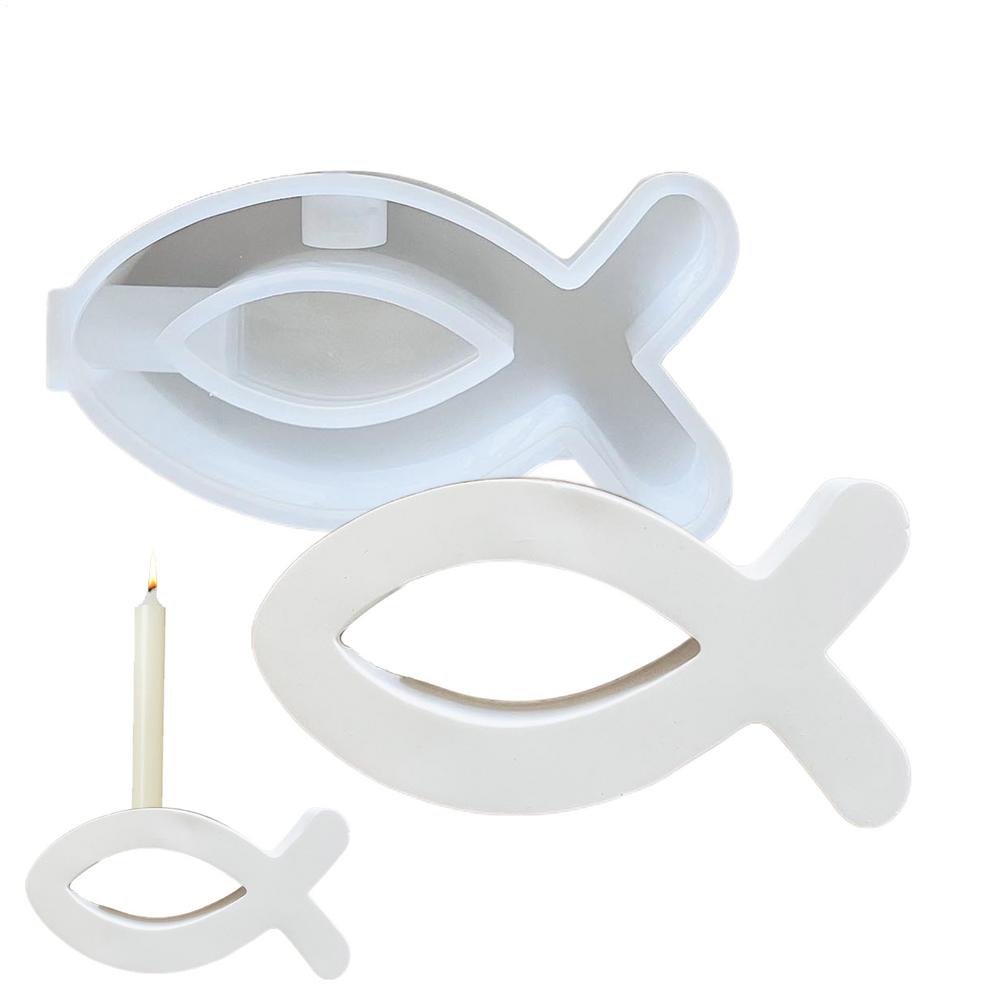 3D Fish Shape Hydroponic Candle Silicone Mold DIY Gypsum Candle Holder Vase Desktop Decoration Ornament
