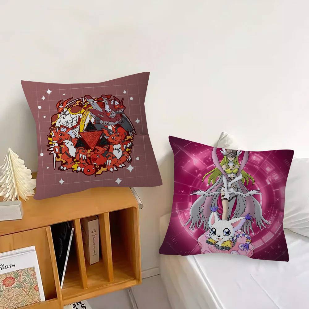 Japan Anime Digimon Cute Pillowcase Toon Gift Cushion Cover Bedroom Home Sofa Chair Seat Decor Pillow Case