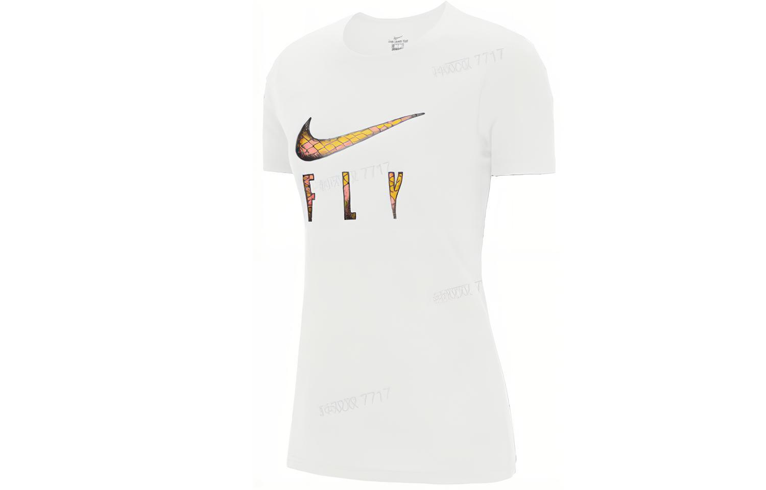 

Nike T Shirts Women s White Crew Neck Moderate Straight Fit DN3049-100 M