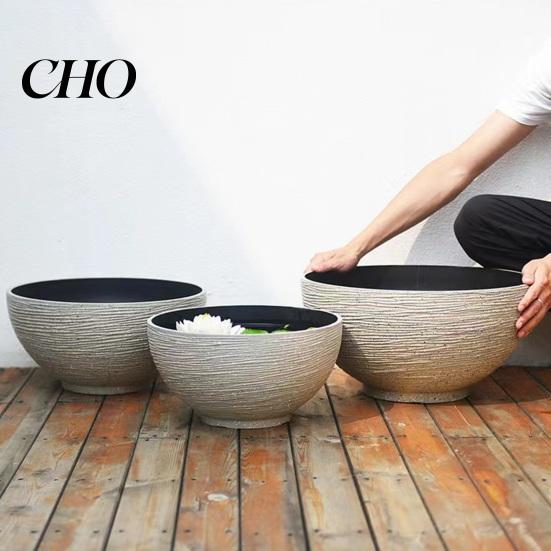 Flowerpot Plant Pot with Drainage, Resin Planter for Indoor Outdoor Porch Decoration Plants, Medium Flower Pots Patio, Balcony Garden Decor Durable