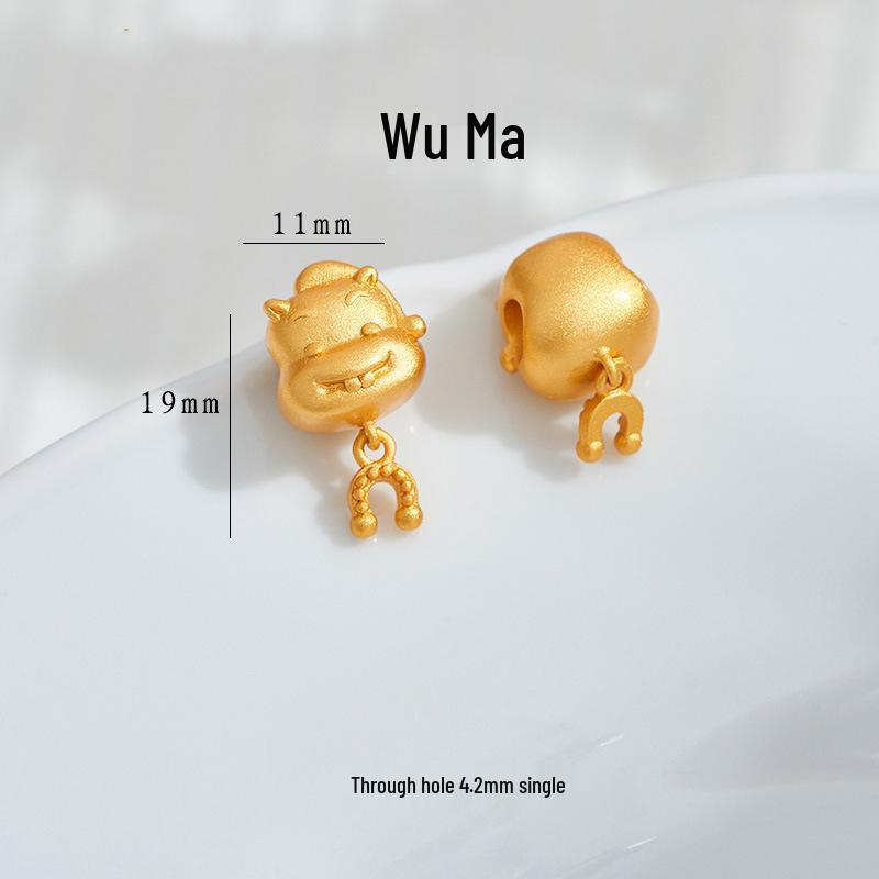 Vietnam Znamení Zvěrokruhu Pozlacené Korálky & Náramek z Červené Šňůrky DIY Sada - Distanční Korálky a Přívěsky s Velkým Otvorem