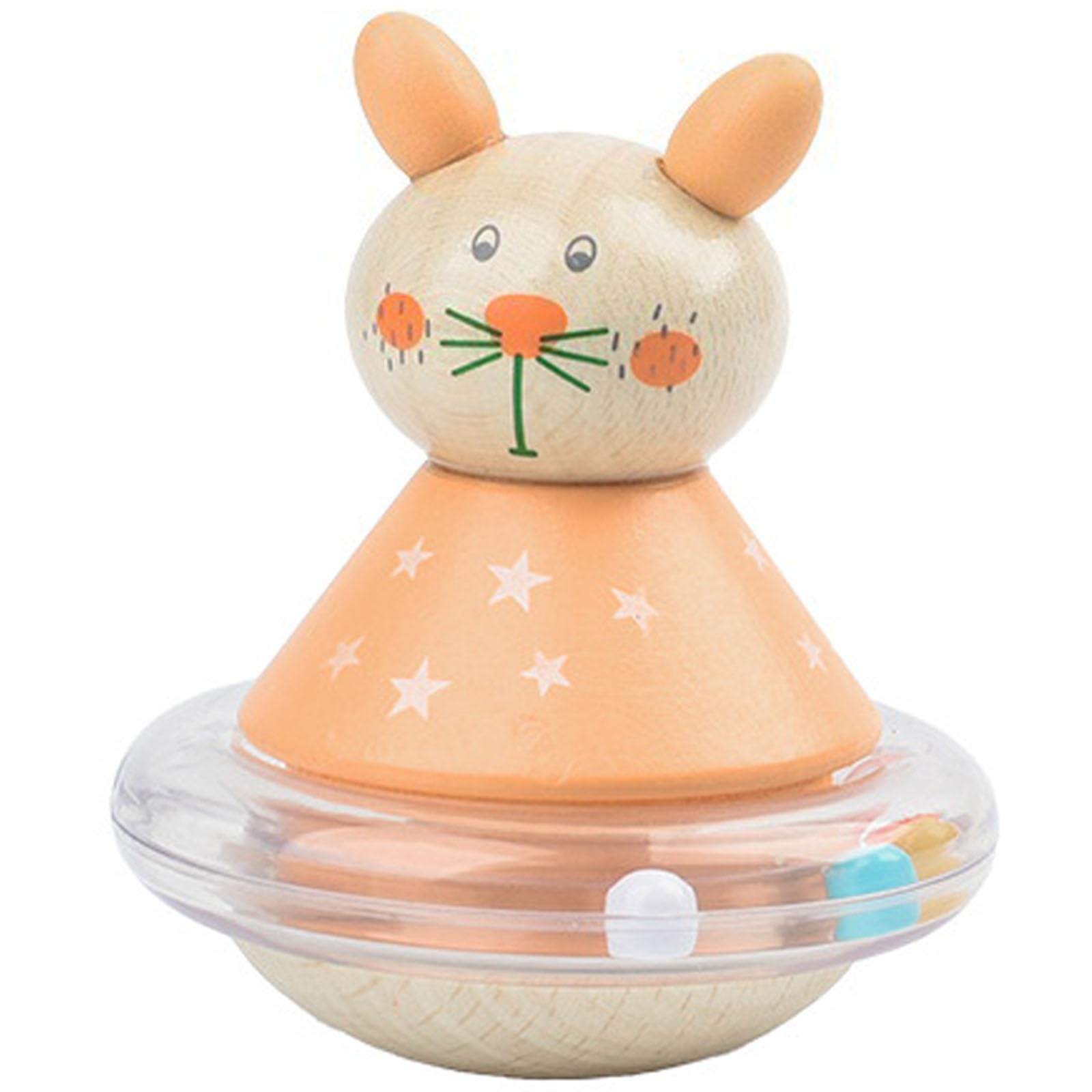 

Shinse Wooden Rattle Toy, Montessori Educational Toy for Toddlers, Boys and Girls, Ages 0, 1, 2, and 3, Baby Shower Gift (Cat)