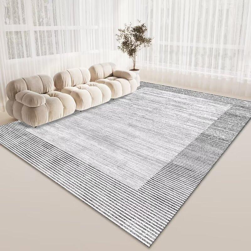 Simple Living Room Sand Carpet, Bedroom Bedside Carpet, Household Commercial Crystal Velvet Thickened Floor Mat