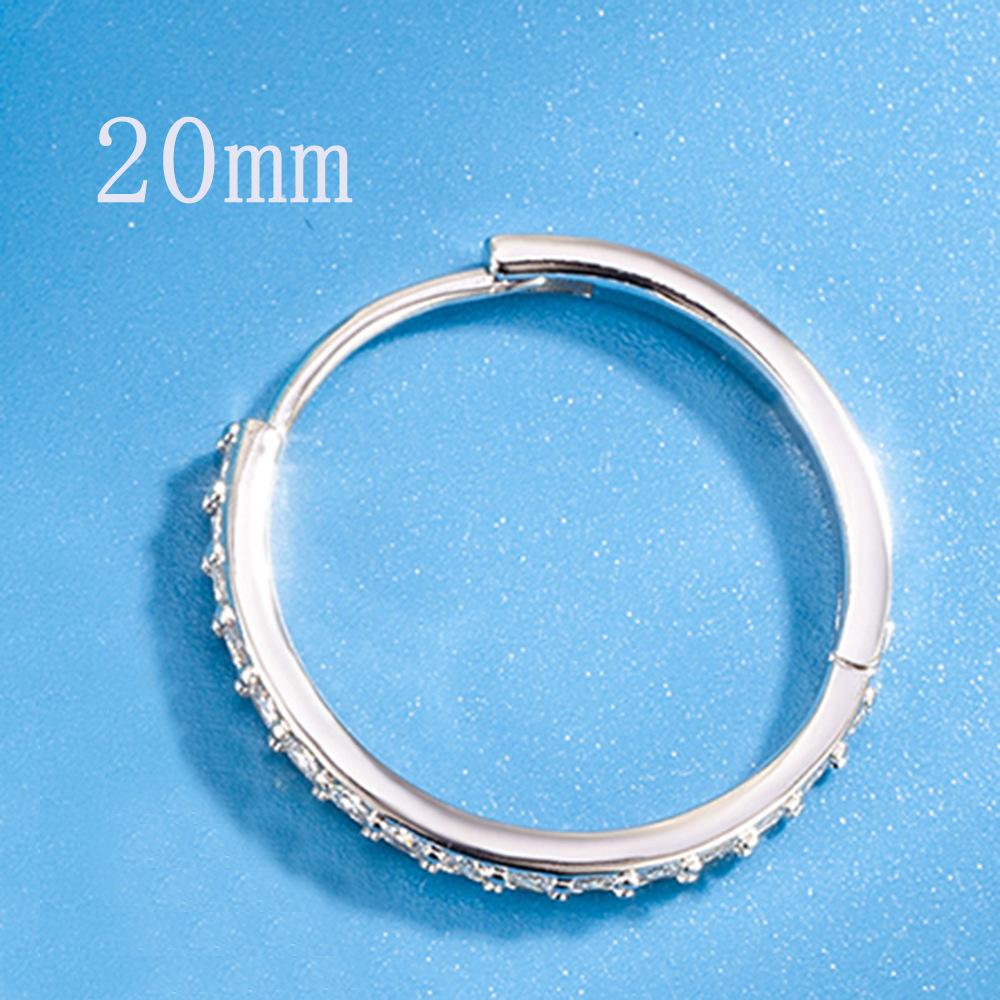 

925 Sterling Silver 8/12/16/20MM Zircon Hoop Earrings For Women Wedding Engagement Luxury Jewelry Accessories Money 925