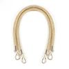 60cm Black PU Leather Woven Bag Handle Strap - Imitation Leather Shoulder Accessory