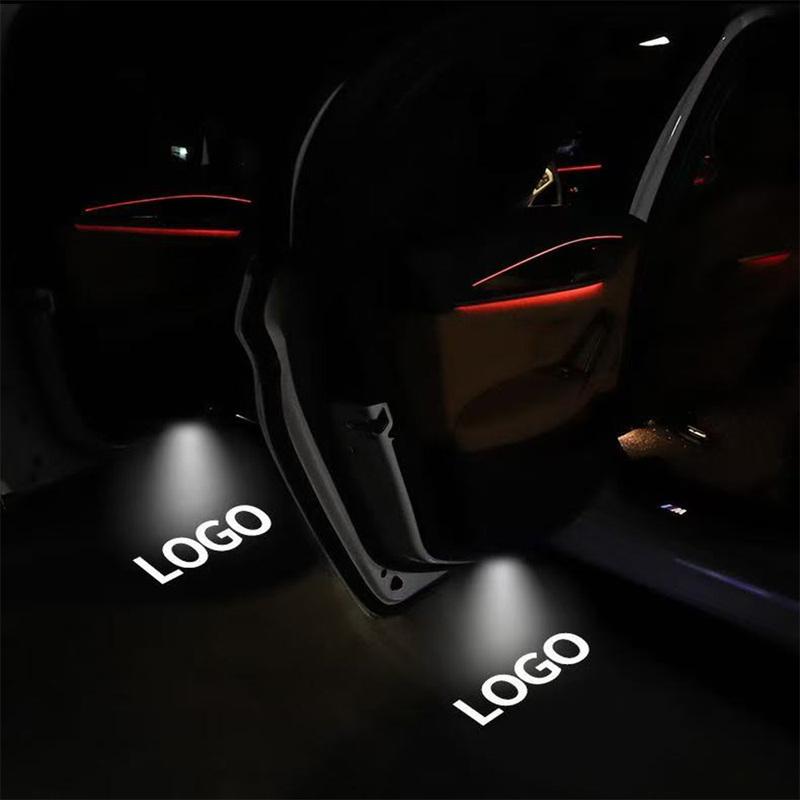 2Pcs Universal Car Door Lights Led Badge Welcome Light Logo HD Laser Projector Lamps Accessories Kits Car LED Logo Ghost Shadow