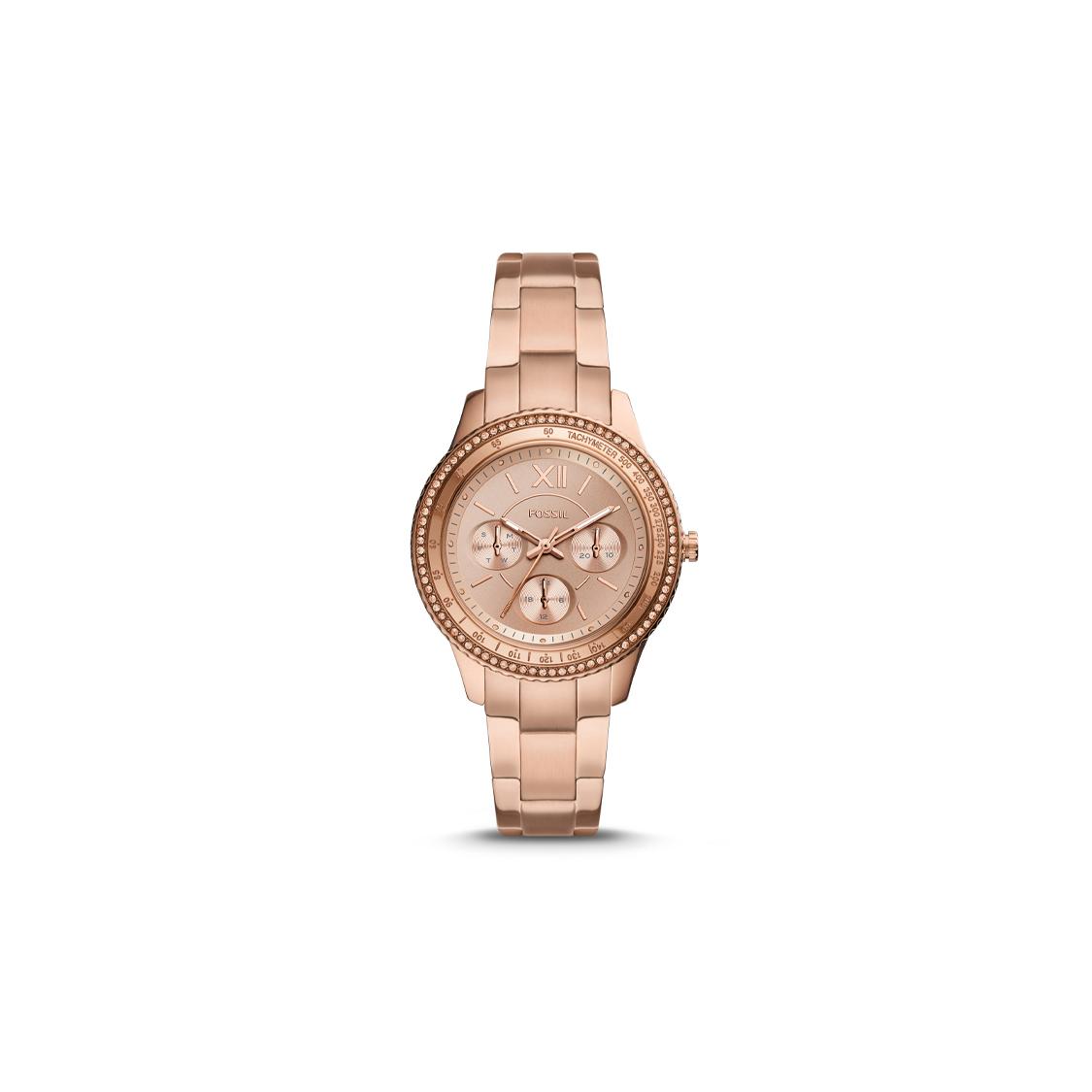 FOSSIL Wrist Watch Quartz Movement Stainless Steel Strap 36mm Gold Dial Women s Watch ES5106 Rose Gold