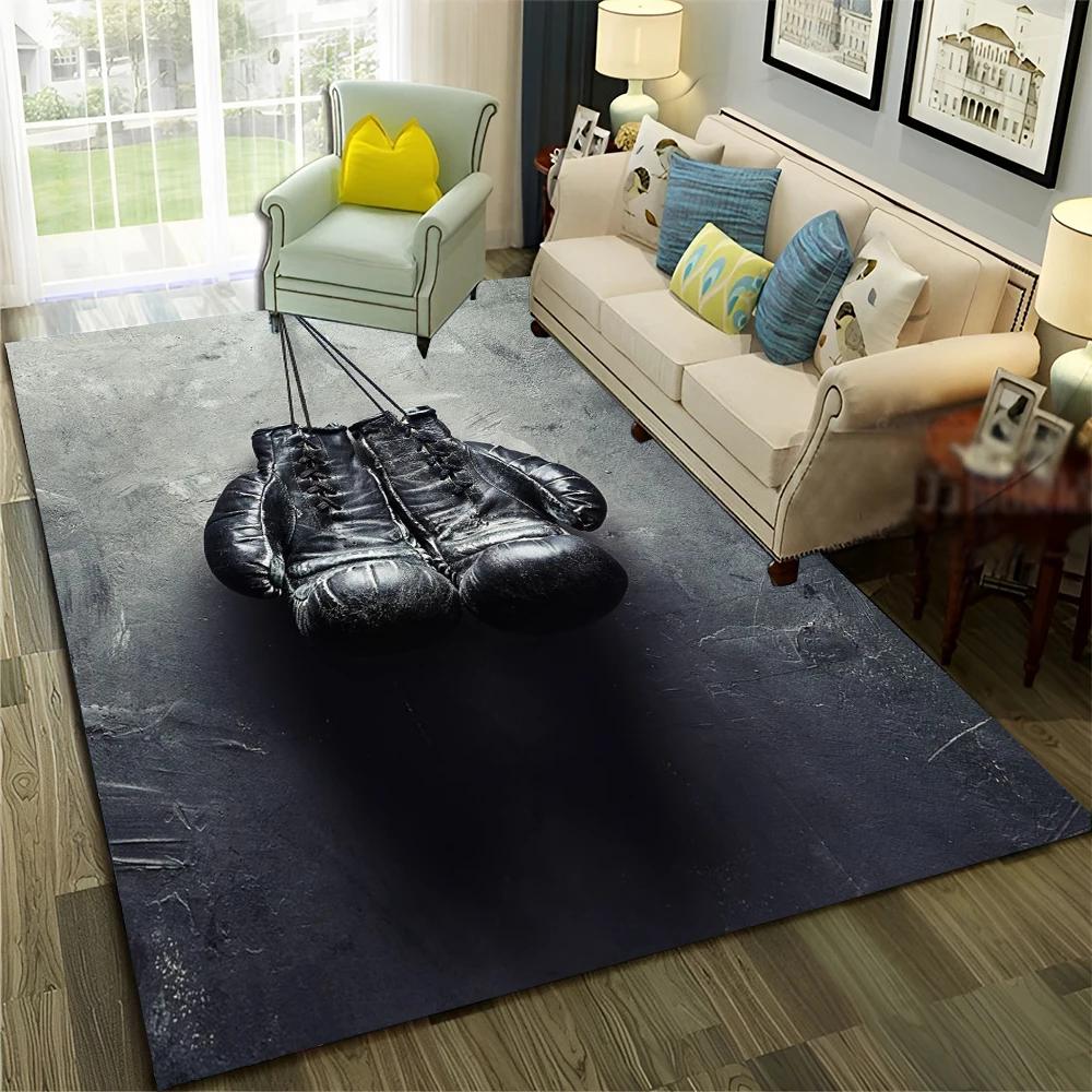 HD Boxer Fight HD Boxing Gloves 3D Carpet Rug for Home Living Room Bedroom Sofa Doormat Decor,Child Area Rug Non-slip Floor Mat