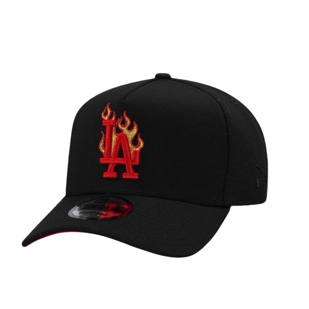 New Era LA NY New York Los Angeles New York Rose MLB 9FORTY Snapback Cap with Strapback Mets, Dodgers, Yankees, Two-Tone [Used]