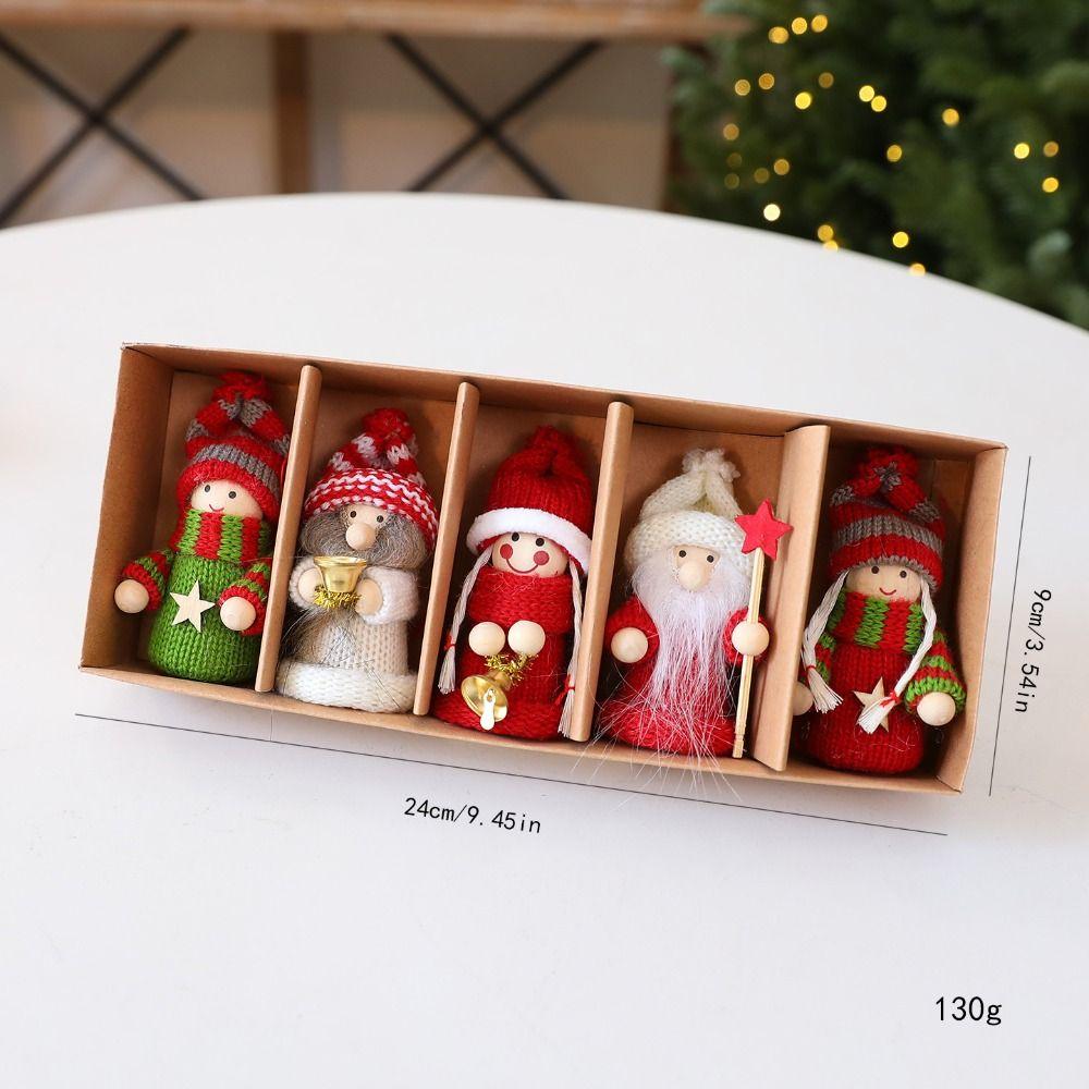 Hanging Loop Christmas Doll Ornaments Christmas Figurine Set Seasonal Party Decor
