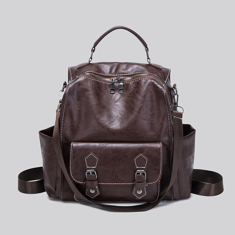

Рюкзак большой вместимости женский 2025 новый ретро универсальный британский студенческий стиль школьный рюкзак для студентов для поездок дорожная сумка темно-коричневого