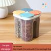 Transparent Five-Grain Storage Jar with Moisture-Proof, Sealed, Compartmented Flip-Top