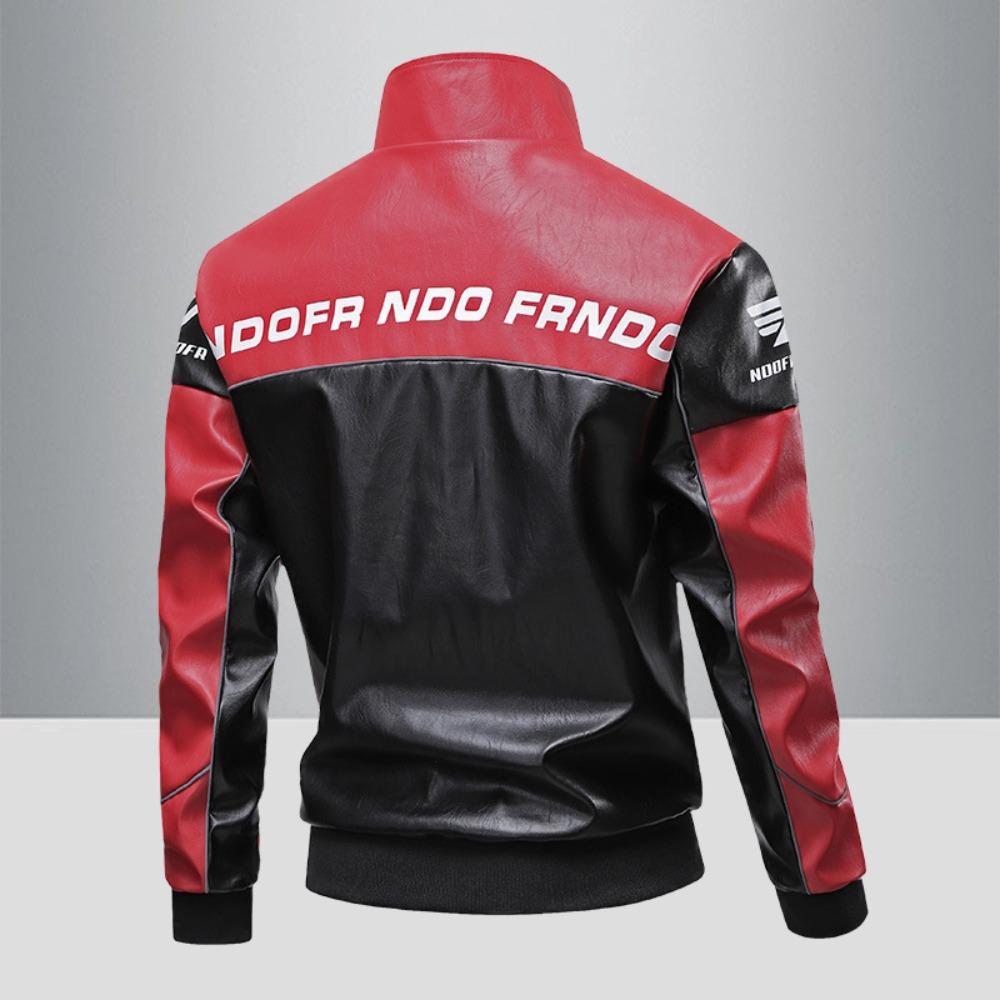 Clothing Coat Men's Green American Leather Jacket Spring And Autumn New Trendy Brand Ruffian Handsome High-End Sense Casual Stand-Up Collar Machine Tide Cm