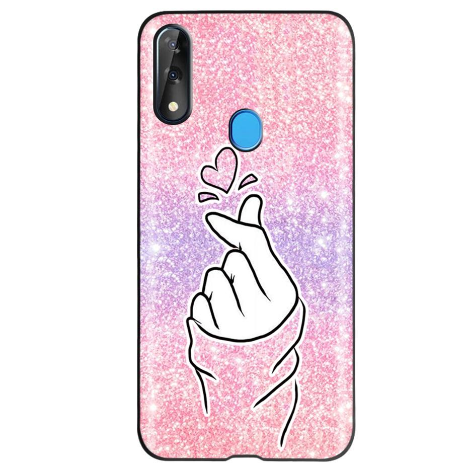 Etui do ZTE Blade V10 Modny Wzór Kwiatowy Serce Etui na Telefon do ZTE Blade V10 Vita V 10 Czarne Silikonowe Miękkie TPU Zderzak