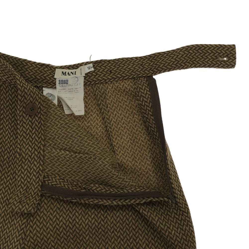 MANI made in Italy Herringbone Pattern pants suit Setup 40 Shoulder putt Women Used