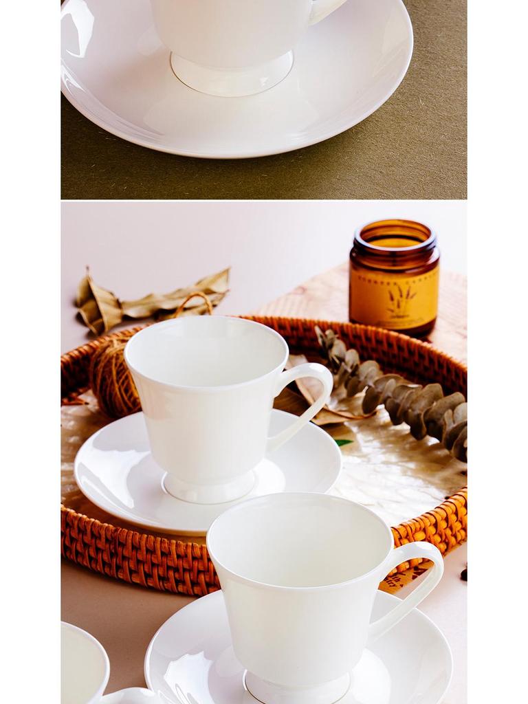 White Bone China Ceramic Latte & Tea Cup
