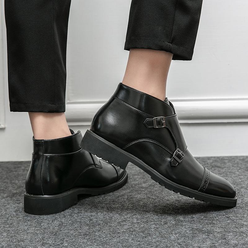 Stivali da Uomo Stivali Alti in Pelle Stile Britannico Stivali a Punta da Lavoro Eleganti Stivali Chelsea di Marca da Uomo Stivaletto Casual alla Caviglia