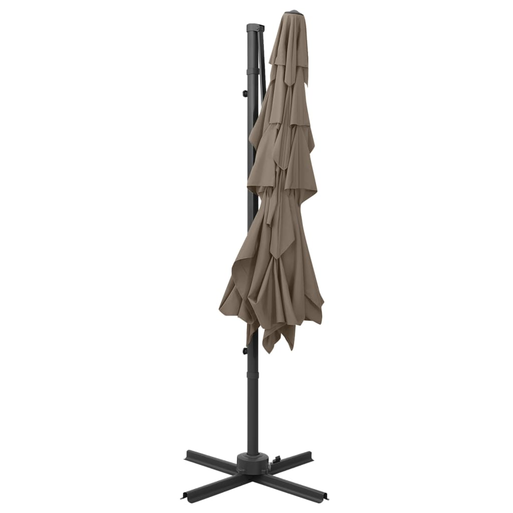 4 Layer Sun Umbrella with Aluminum Pole Taupe 250 X 250 Cm