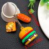 Creative Cute Food Cartoon Keychain: Soft Rubber Pizza & Donut Pendant