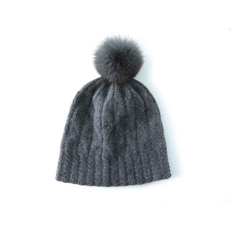 

Cashmere Hat Autumn and Winter New Women s Hair Ball Twist Casual Ear Protection Pile Hat Thickened Knitted Hat One size