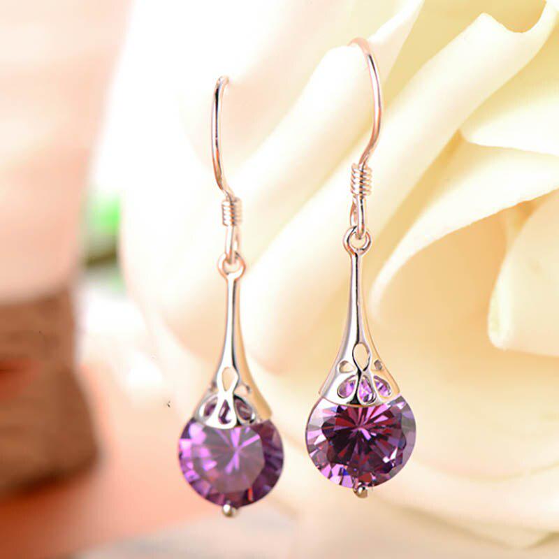 

Ювелирные серьги Линдон округлой формы, с аметистами и цирконом, для свадебной вечеринки или подарка