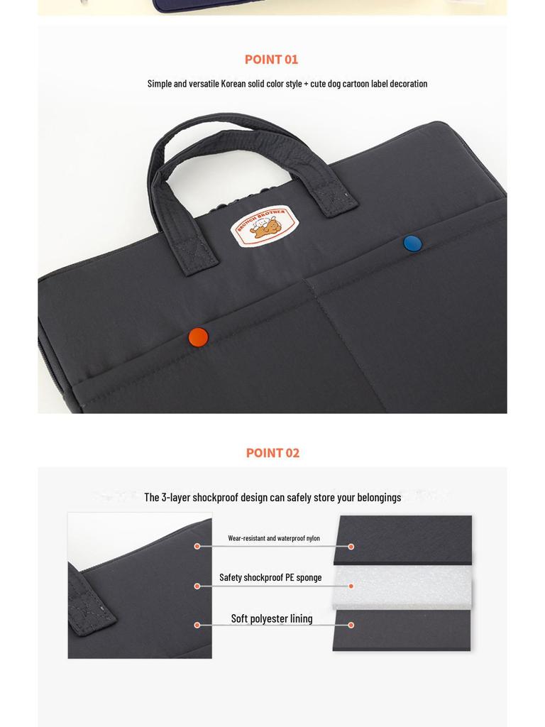 Student Laptop Bag for Apple 13.3", Huawei 14", Lenovo 15.6", iPad 11" Notebooks and Files