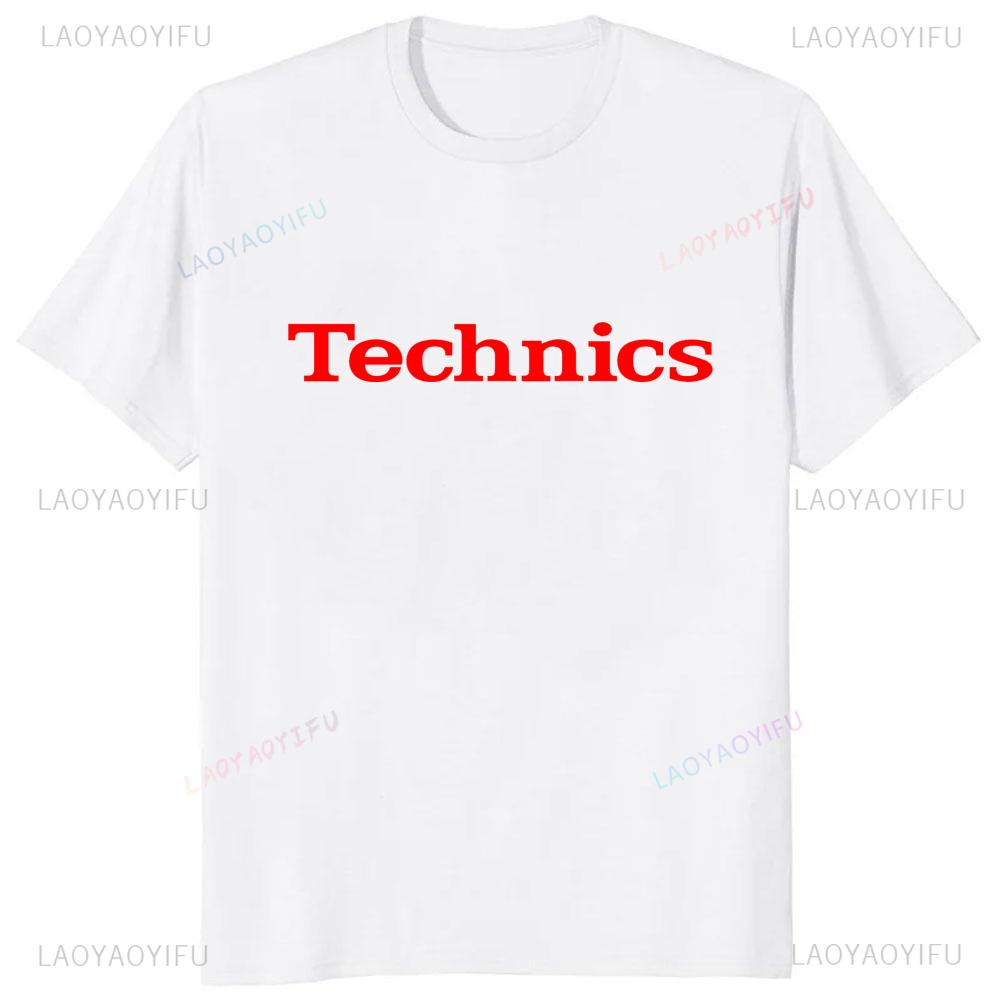 New Arrival Technics Dj Turntable Music House Printed T-shirt Techno Electronic Hip Hop Graphic T Shirts Streetwear Summer Tees