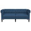 Vidaxl Sofa Chesterfield, Dwuosobowa, Niebieska, Obita Tkaniną