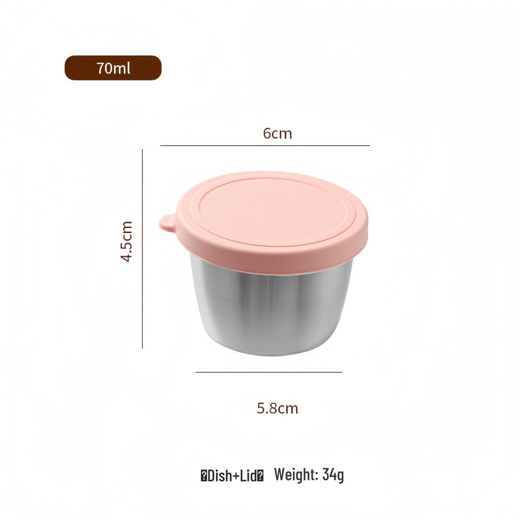 Portable Stainless Steel Sauce Cup with Leak-Proof Silicone Lid - Ideal for Outdoor Salads