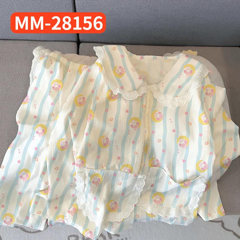 Cartoon Lace Doll Collar Cloud Cotton Long-Sleeved Pajamas Women'S Spring And Autumn Winter Sweet Wind Loungewear
