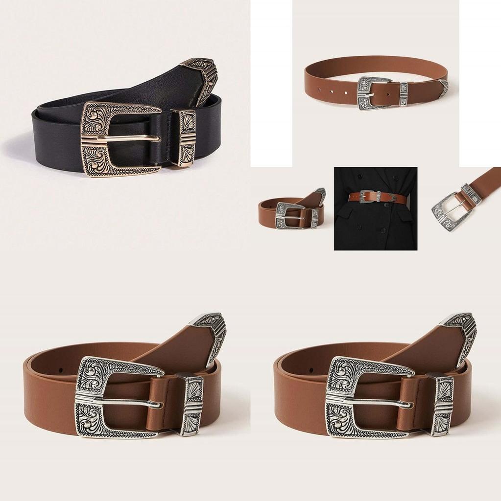 Bohemian Waist Belt For Women Retro Metal Buckle Wide Leather Alternative For Festival Fashion