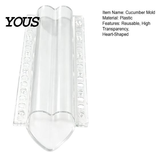 Cucumber Growing Mold Mold, Heart Shaped, Clear Vegetable Fruit Shaping Gardening Supplies Plastic Reusable for Zucchini