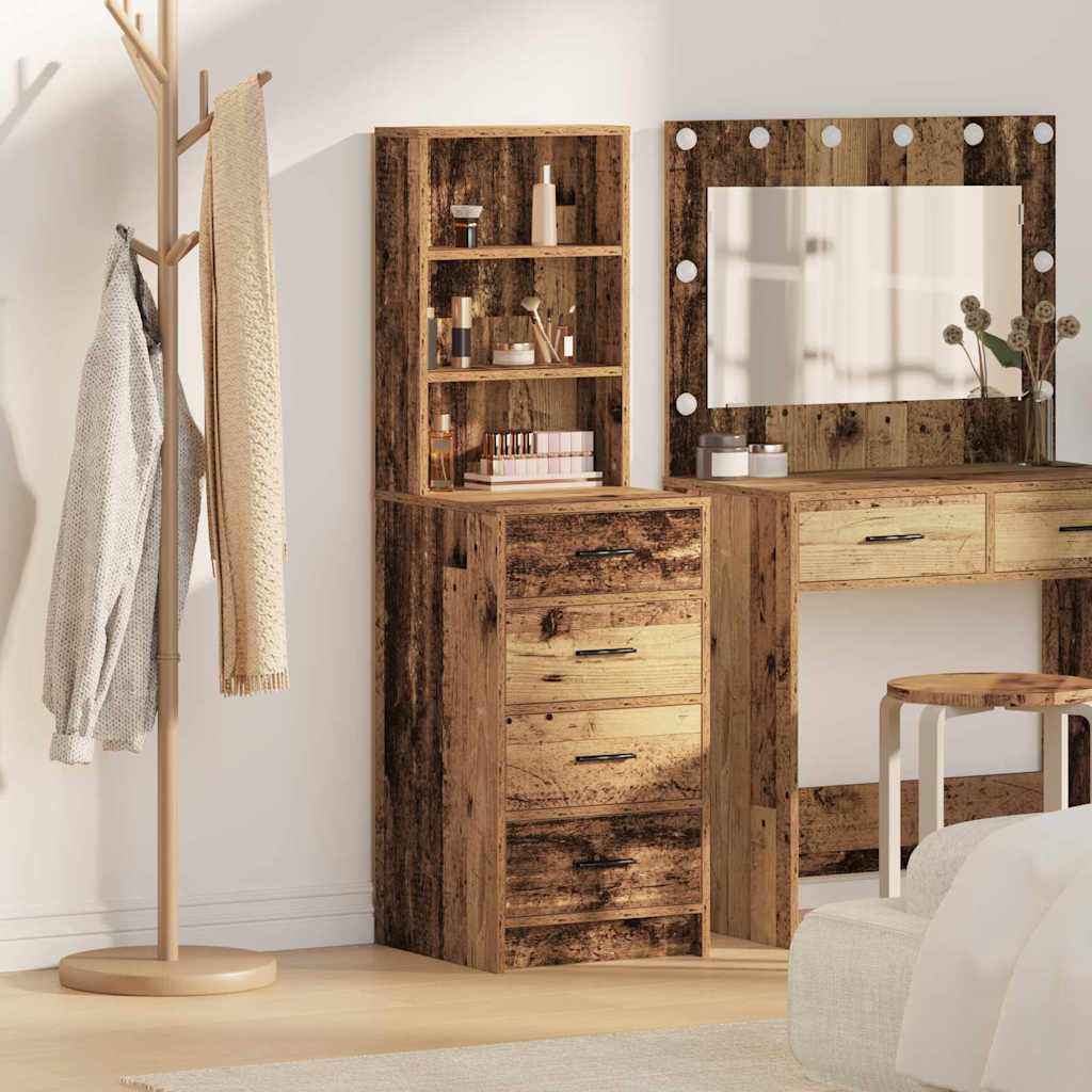 Highboard with Drawers Reclaimed Wood Look 40 x 41 x 135 cm Engineered Wood