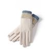 Winter Cashmere Gloves for Women's Outdoor Cycling Windproof Plush and Warm Touch Screen Knitted Wrist Gloves