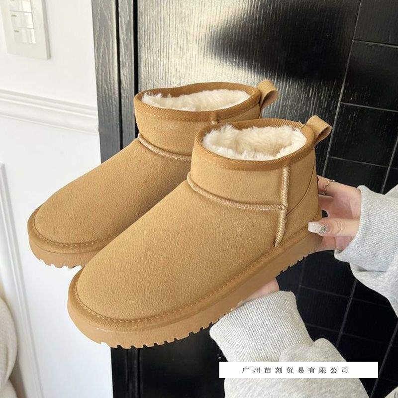 Snow Boots Women's Winter Velvet Four Seasons Zhou Dongyu Same Style European Station Thick-soled Inner Height-increasing Cotton Shoes