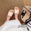 Su Yinyin's Same Woven Thick-soled Heightening Holiday Beach Slippers, Women's Summer Round Head Casual Versatile One-word Cool Slippers