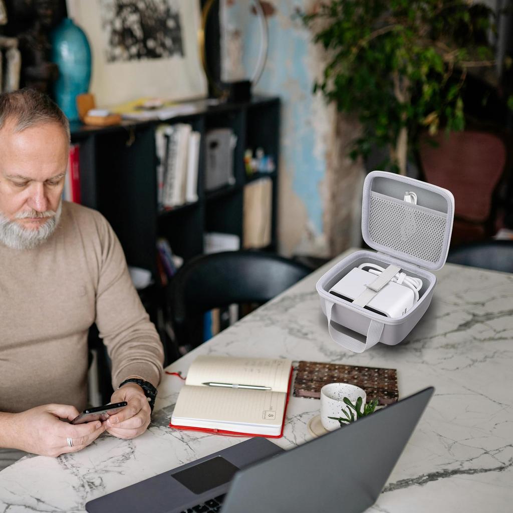 (Case Only) Anker Nano Charging Station (7-in-1, 100W, Retractable USB-C Cable) USB Tap/Power Strip with Storage Case, Off-White - co2CREA