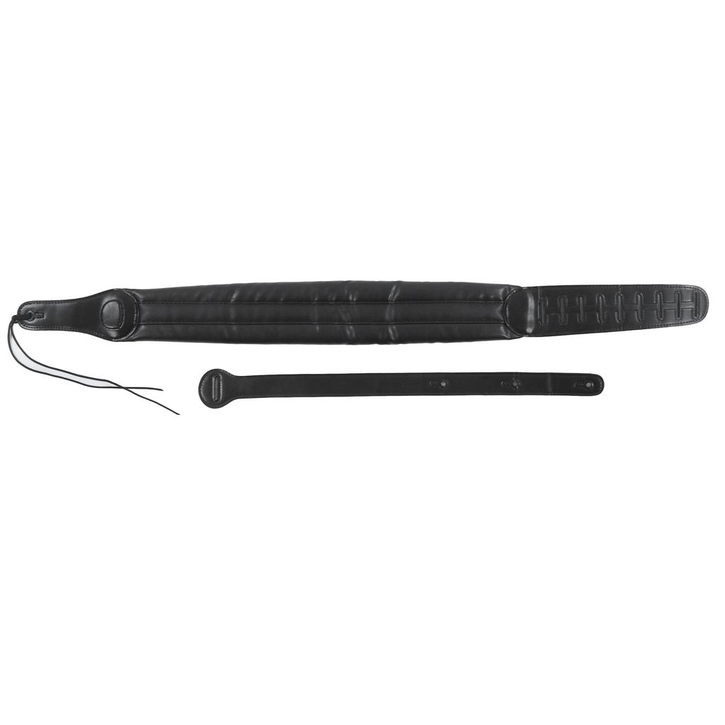 Guitar Strap Leather Adjustable Shoulder Belt Instrument Accessory for Bass Black