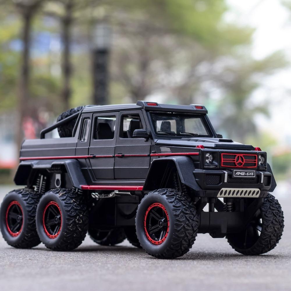 1:22 G63 6x6 Car Model Toy Alloy Diecast Sound Light Pull Back Models Shock Absorption Off-road Vehicles Models Christmas Gifts