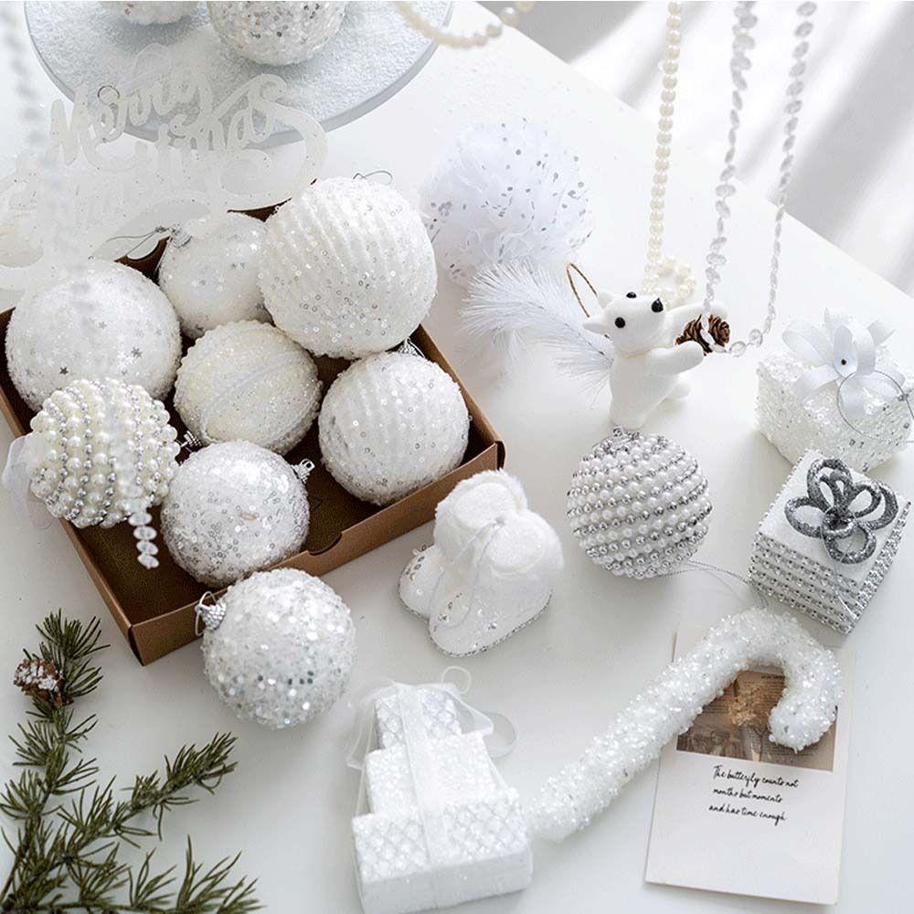 Durable Foams Christmas Tree Balls Shiny Sequin Christmas Decor Hanging 8cm Christmas Tree Pendant Christmas Party Supplies