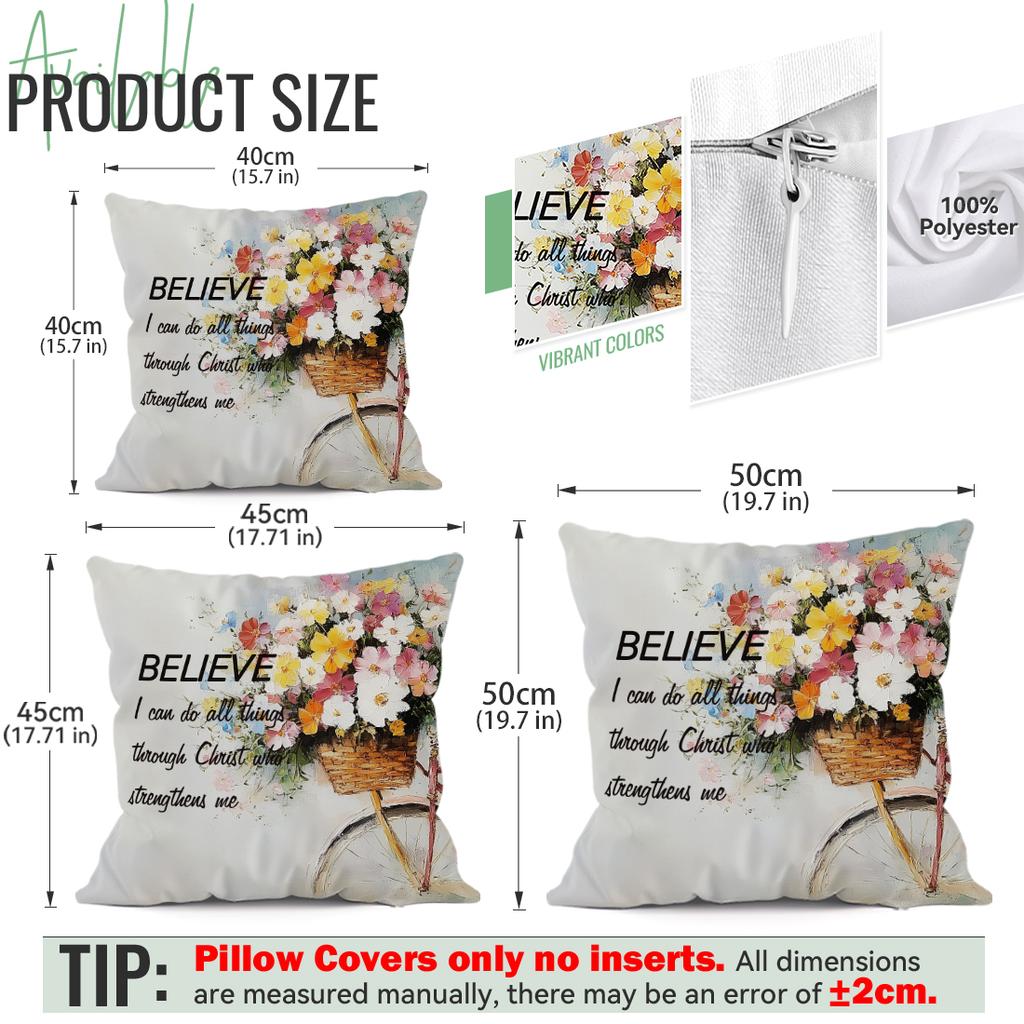 Spring Oil Painting And Faith Quotes Cushions Pillowcase Polyester Cushion Cover Throw Pillow Pillowcover Home Car Sofa Decor